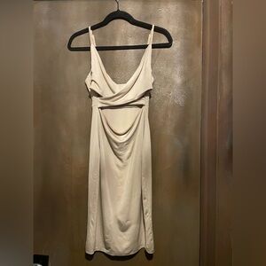 Open Stomach Cream Women's Dress